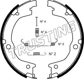 Trusting 049.165K - Комплект тормозов, ручник, парковка autosila-amz.com