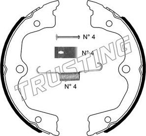 Trusting 044.030K - Комплект тормозов, ручник, парковка autosila-amz.com