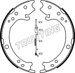 Trusting 044.025K - Комплект тормозов, ручник, парковка autosila-amz.com