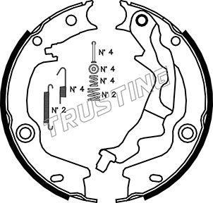 Trusting 046.223K - Комплект тормозов, ручник, парковка autosila-amz.com