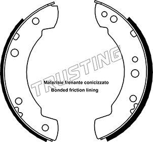 Trusting 040.093 - Комплект тормозных колодок, барабанные autosila-amz.com