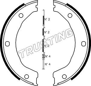 Trusting 040.158K - Комплект тормозов, ручник, парковка autosila-amz.com