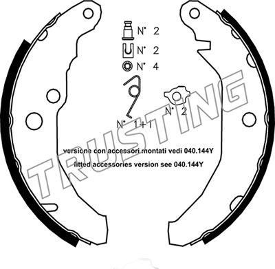 Trusting 040.122K - Комплект тормозных колодок, барабанные autosila-amz.com