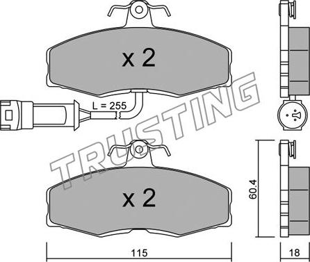 Trusting 041.1 - Тормозные колодки, дисковые, комплект autosila-amz.com