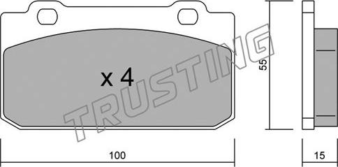 Trusting 042.0 - Тормозные колодки, дисковые, комплект autosila-amz.com