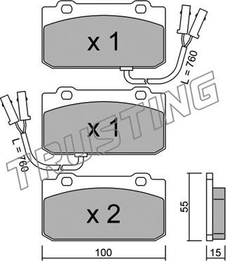 Trusting 042.1 - Тормозные колодки, дисковые, комплект autosila-amz.com