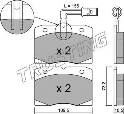 Trusting 053.0 - Тормозные колодки, дисковые, комплект autosila-amz.com