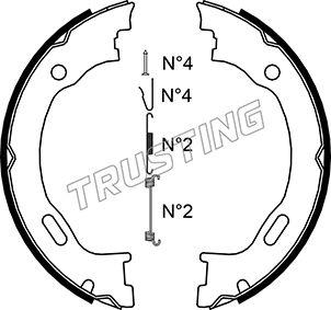 Trusting 052.129K - Комплект тормозов, ручник, парковка autosila-amz.com