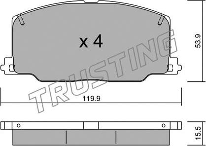 Trusting 069.0 - Тормозные колодки, дисковые, комплект autosila-amz.com