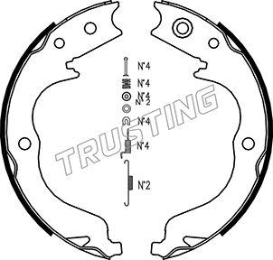 Trusting 064.180K - Комплект тормозов, ручник, парковка autosila-amz.com