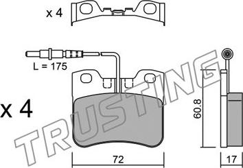 Trusting 062.0 - Тормозные колодки, дисковые, комплект autosila-amz.com