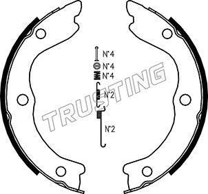 Trusting 067.196K - Комплект тормозов, ручник, парковка autosila-amz.com