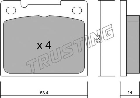Trusting 004.0 - Тормозные колодки, дисковые, комплект autosila-amz.com