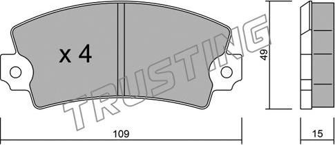 Trusting 005.2 - Тормозные колодки, дисковые, комплект autosila-amz.com