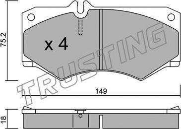 Trusting 016.0 - К-т дисков. тормоз. колодок MB 207-310, G-серия -91 П б/датч. autosila-amz.com