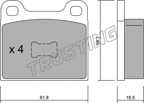 Trusting 011.1 - Тормозные колодки, дисковые, комплект autosila-amz.com