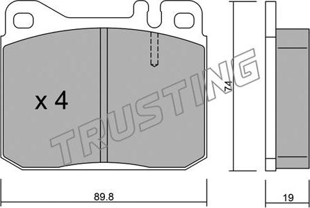 Trusting 013.2 - Тормозные колодки, дисковые, комплект autosila-amz.com