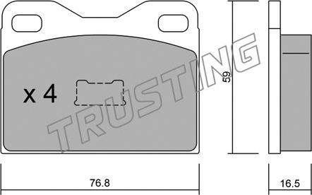 Trusting 017.1 - Тормозные колодки, дисковые, комплект autosila-amz.com