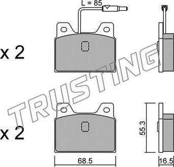 Trusting 086.0 - Колодки тормозные дисковые autosila-amz.com