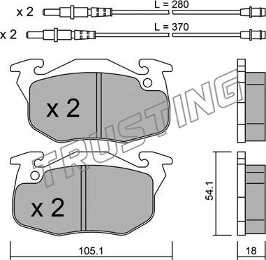 Trusting 039.1 - Тормозные колодки, дисковые, комплект autosila-amz.com