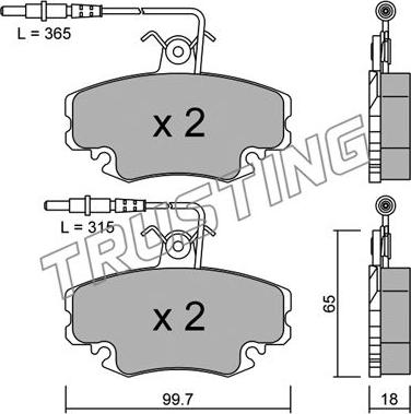 Trusting 034.1 - Тормозные колодки, дисковые, комплект autosila-amz.com