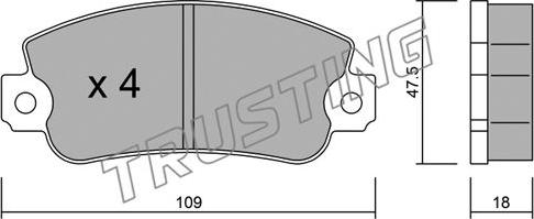 Trusting 035.0 - Тормозные колодки, дисковые, комплект autosila-amz.com