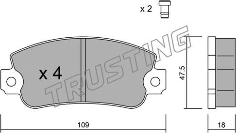 Trusting 035.1 - Тормозные колодки, дисковые, комплект autosila-amz.com