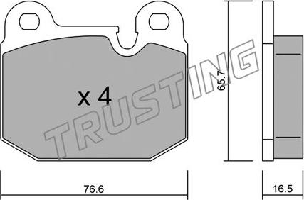 Trusting 029.0 - Тормозные колодки, дисковые, комплект autosila-amz.com