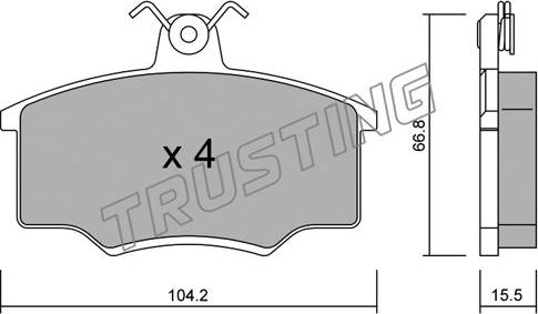 Trusting 026.1 - Тормозные колодки, дисковые, комплект autosila-amz.com