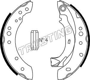 Trusting 022.036 - К-т бараб. тормоз. колодок Citroen C2 2003-, C3 2002-, Peugeot 1007 2005- autosila-amz.com