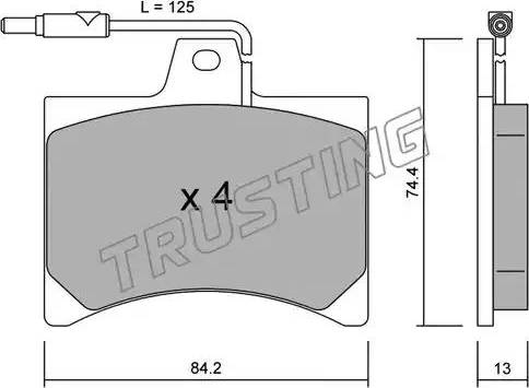 Trusting 027.0 - Тормозные колодки, дисковые, комплект autosila-amz.com