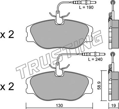 Trusting 074.3 - Тормозные колодки, дисковые, комплект autosila-amz.com