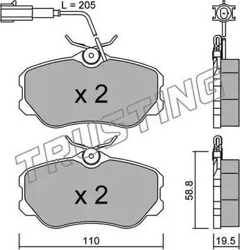Trusting 076.0 - Тормозные колодки, дисковые, комплект autosila-amz.com