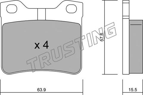 Trusting 199.1 - Тормозные колодки, дисковые, комплект autosila-amz.com