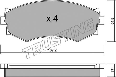 Trusting 197.0 - Тормозные колодки, дисковые, комплект autosila-amz.com