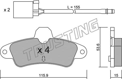 Trusting 145.0W - Тормозные колодки, дисковые, комплект autosila-amz.com