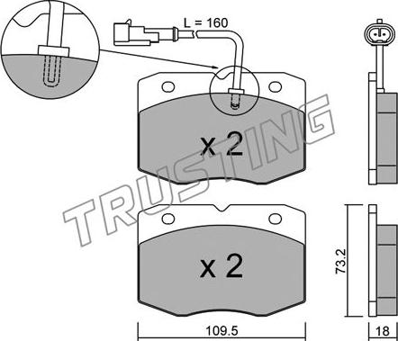 Trusting 141.1 - Тормозные колодки, дисковые, комплект autosila-amz.com