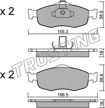 Trusting 148.0 - Тормозные колодки, дисковые, комплект autosila-amz.com