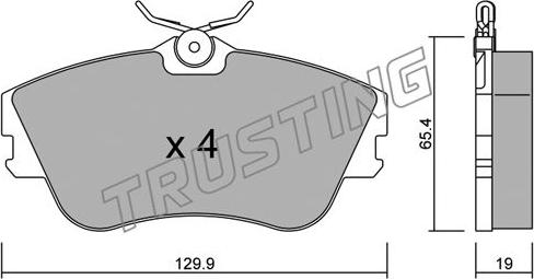 Trusting 167.0 - Тормозные колодки, дисковые, комплект autosila-amz.com