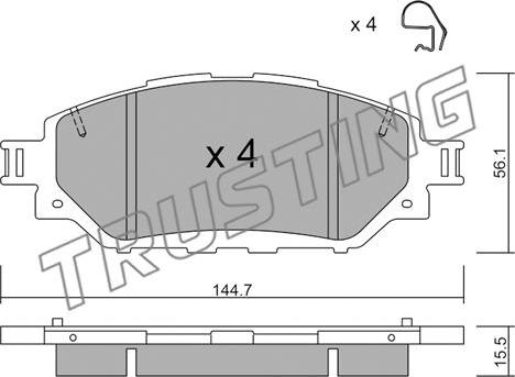 Trusting 1090.0 - Тормозные колодки, дисковые, комплект autosila-amz.com