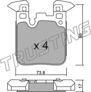 Trusting 1040.0 - Тормозные колодки, дисковые, комплект autosila-amz.com