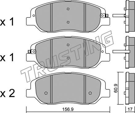 Trusting 1055.0 - Тормозные колодки, дисковые, комплект autosila-amz.com