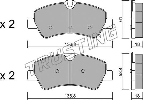 Trusting 1007.0 - Тормозные колодки, дисковые, комплект autosila-amz.com