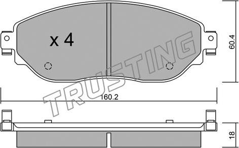 Trusting 1019.0 - Тормозные колодки, дисковые, комплект autosila-amz.com