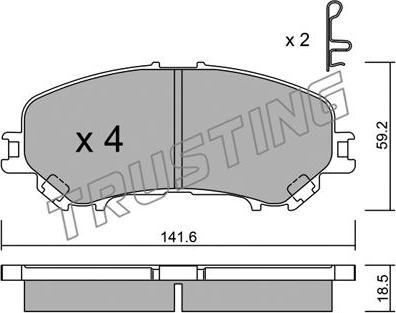 Trusting 1034.0 - Тормозные колодки, дисковые, комплект autosila-amz.com