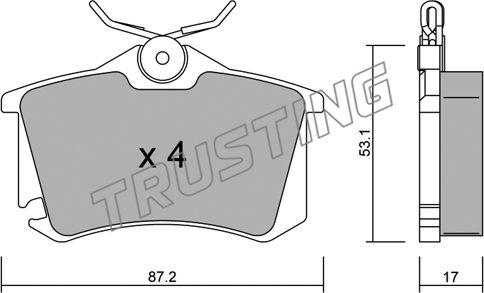 Trusting 102.5 - Тормозные колодки, дисковые, комплект autosila-amz.com