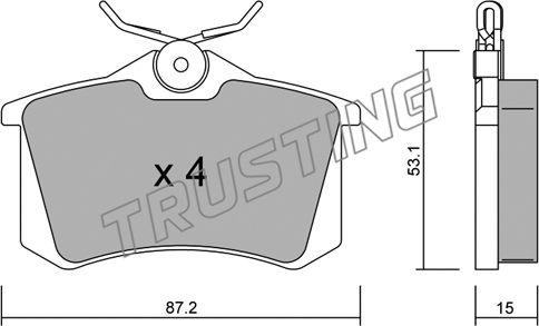 Trusting 102.0 - Тормозные колодки, дисковые, комплект autosila-amz.com