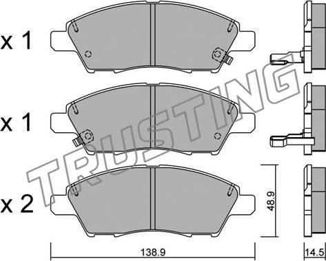 Trusting 1079.0 - Тормозные колодки, дисковые, комплект autosila-amz.com