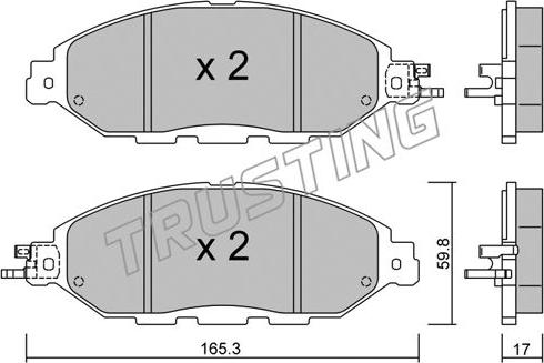 Trusting 1074.0 - Тормозные колодки, дисковые, комплект autosila-amz.com