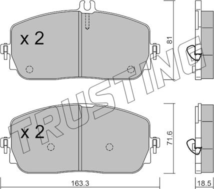 Trusting 1194.0 - Тормозные колодки, дисковые, комплект autosila-amz.com